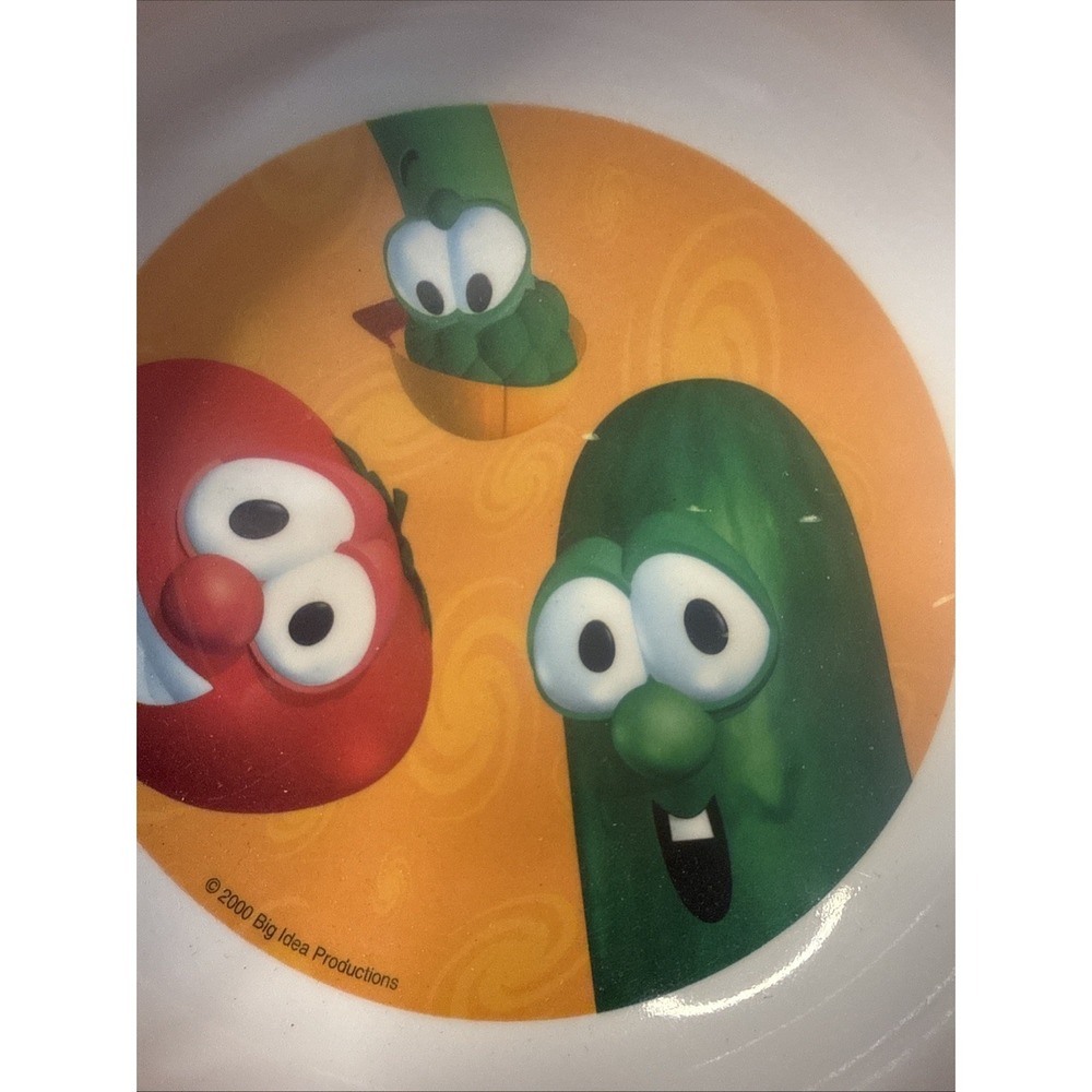 Veggie Tales Plate Zak Designs VTG Washer Safe Bowl 2000 Big Idea Prod Y2K - Picture 2 of 6